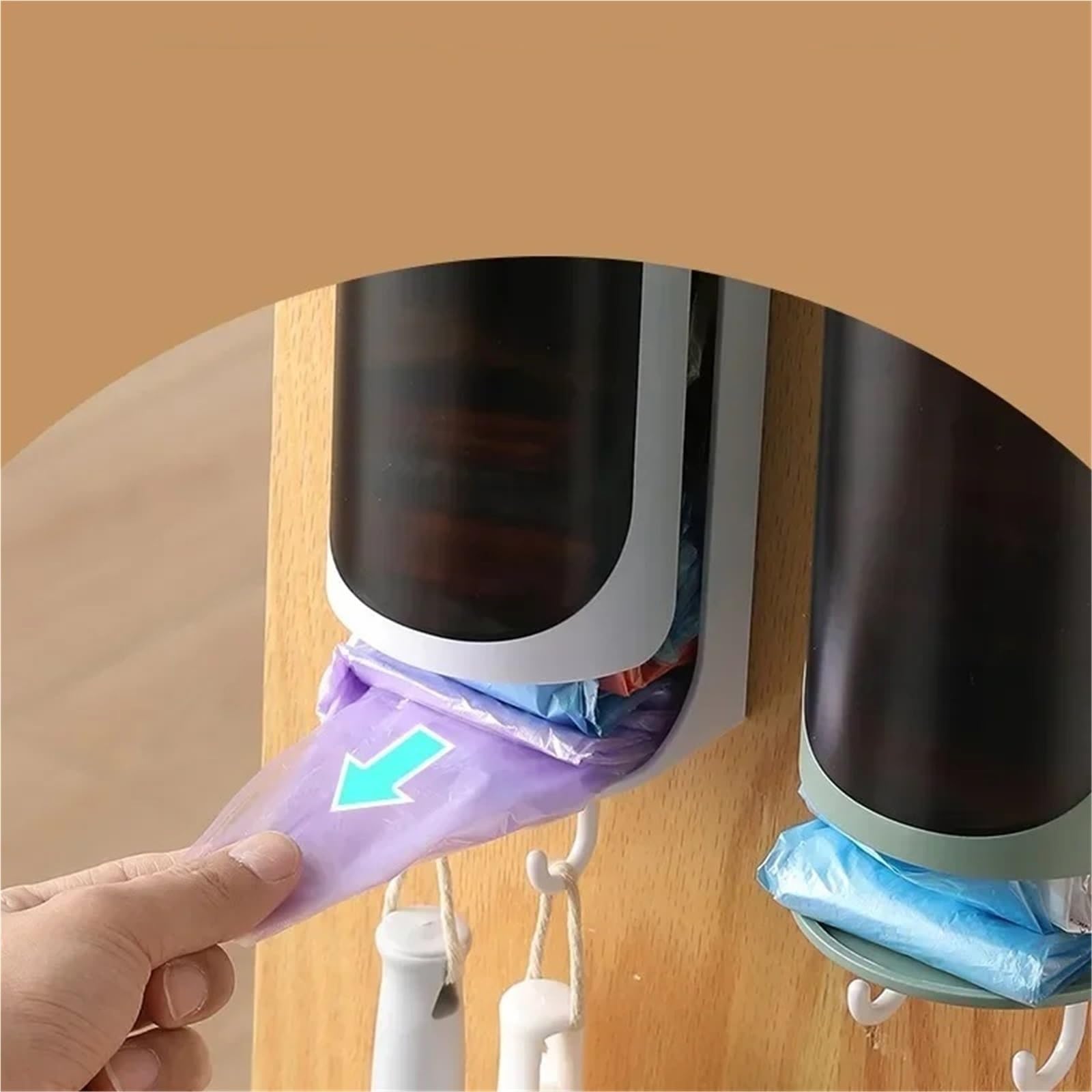 Sacchetti Spazzatura Organizzatore 2 pezzi appeso a parete sacchetto di plastica sacchetto di immondizia scatola di immagazzinaggio cremagliera cucina bagno sacchi di immondizia organizzare sacchetti