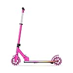 Jetson Highlight 2-Wheel Kick Scooter, Kinetic Lights on Deck and Wheels, 6 Inch Wheels, Rear Brake, Easy-Folding Mechanism, Ages 6+, Pink, JHGLT-PNK