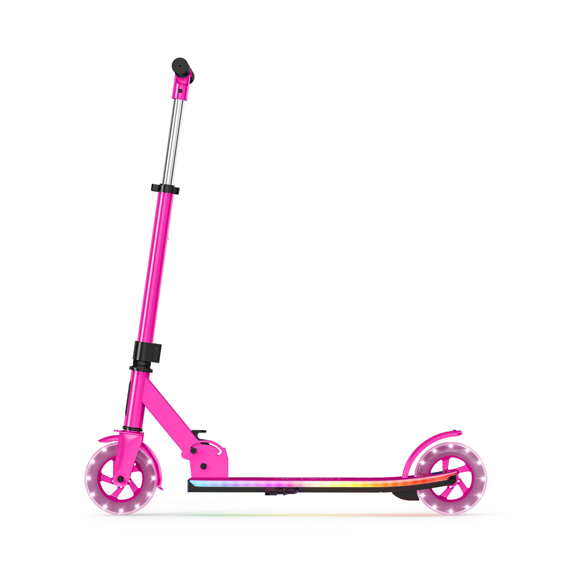 Jetson Highlight 2-Wheel Kick Scooter, Kinetic Lights on Deck and Wheels, 6 Inch Wheels, Rear Brake, Easy-Folding Mechanism, Ages 6+