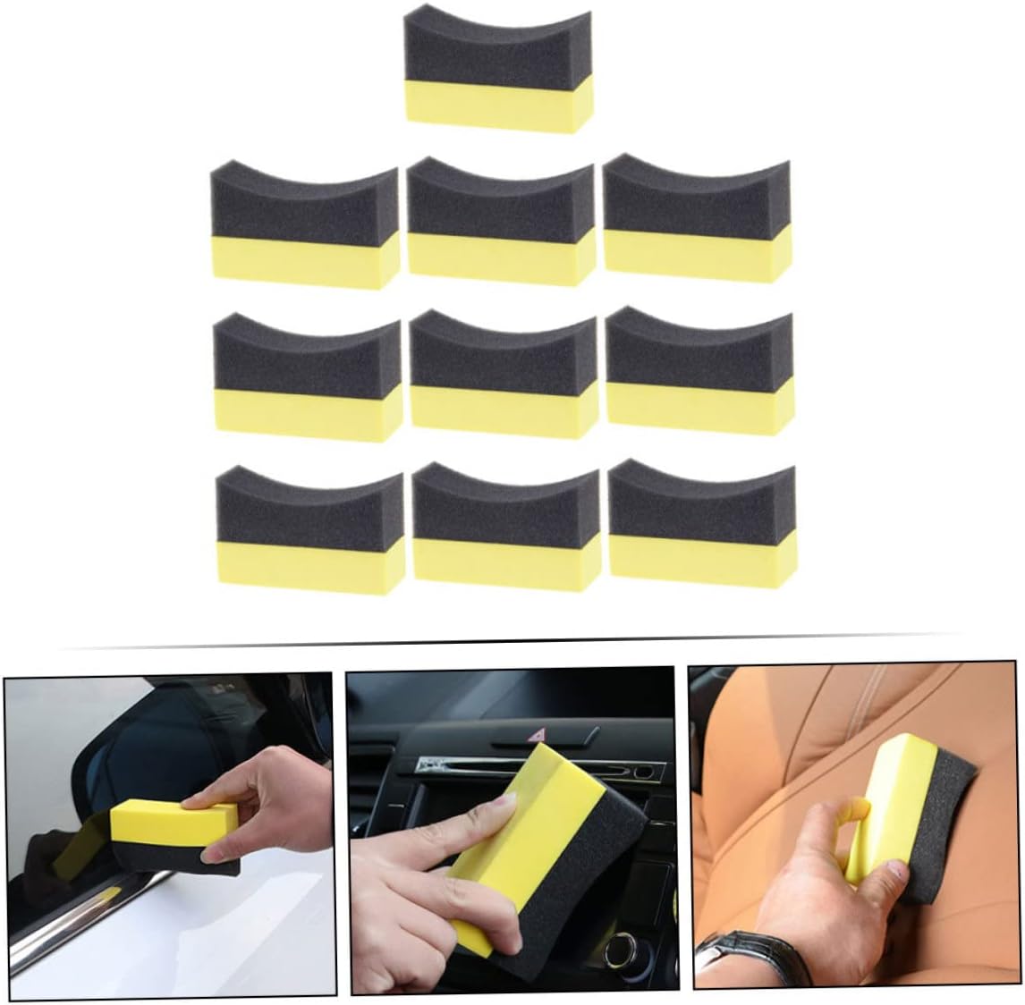 Gatuida 50pcs Tire Dressing Applicator Pads and Car Wash Sponge Versatile Cleaning Sponges for Auto Detailing Powerful Water Absorption Compact for Easy Storage