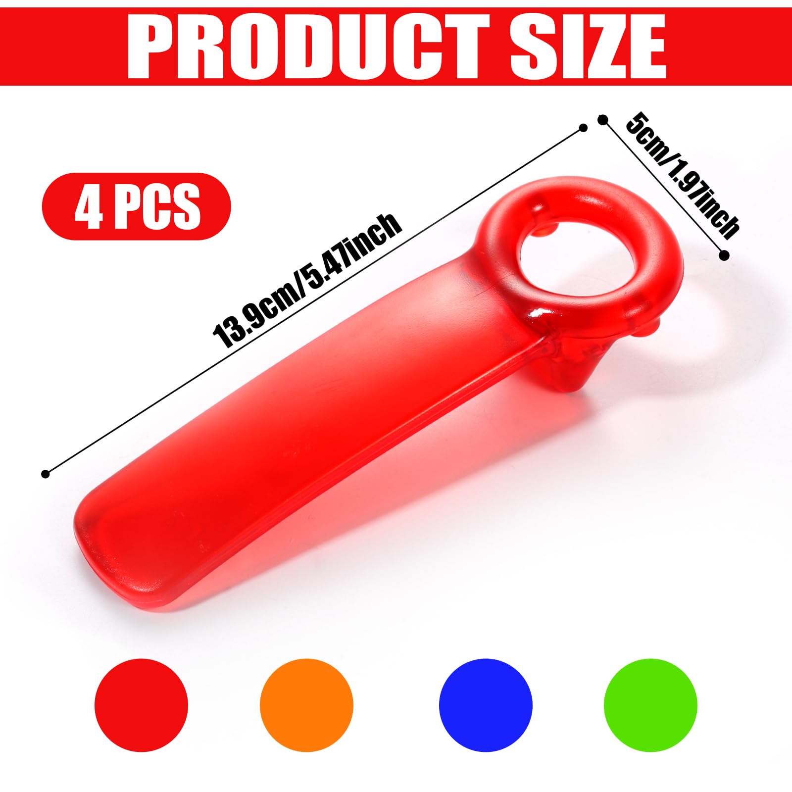 4pcs Jar Openers, Manual Can Lid Opener Bottle Beer Opener Tool Plastic Cap Gripper for Elderly Children Women Weak Hands (Orange, Red, Green, Blue)