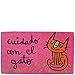 Produktbild Laroom Fußmatte Katzen Pflege mit dem Motiv, Jute and Rutschfester Unterseite, Pink, 40 x 70 x 1.8 cm