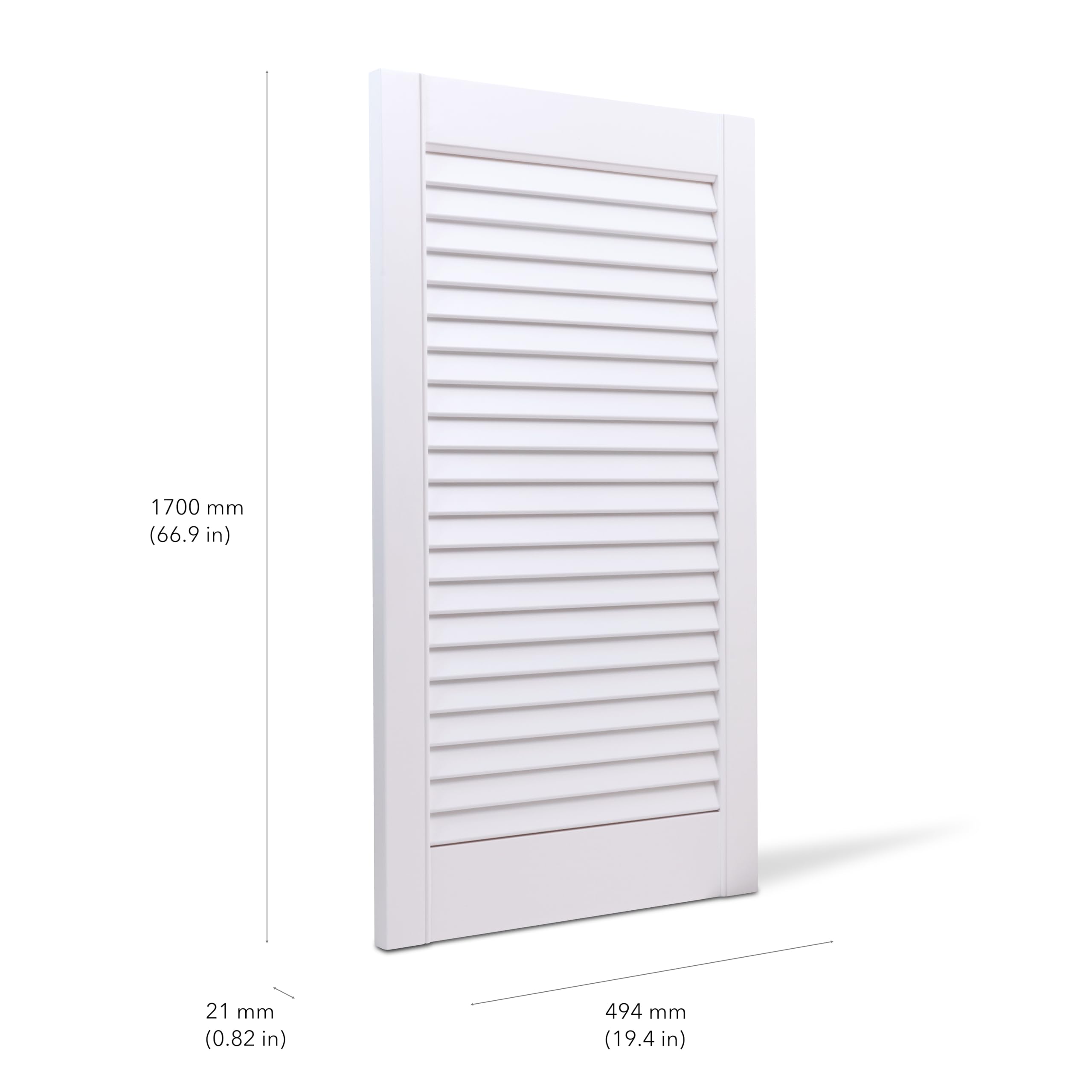 Wooden Louvered Door - Front Cabinet Door - Natural Clear Or White