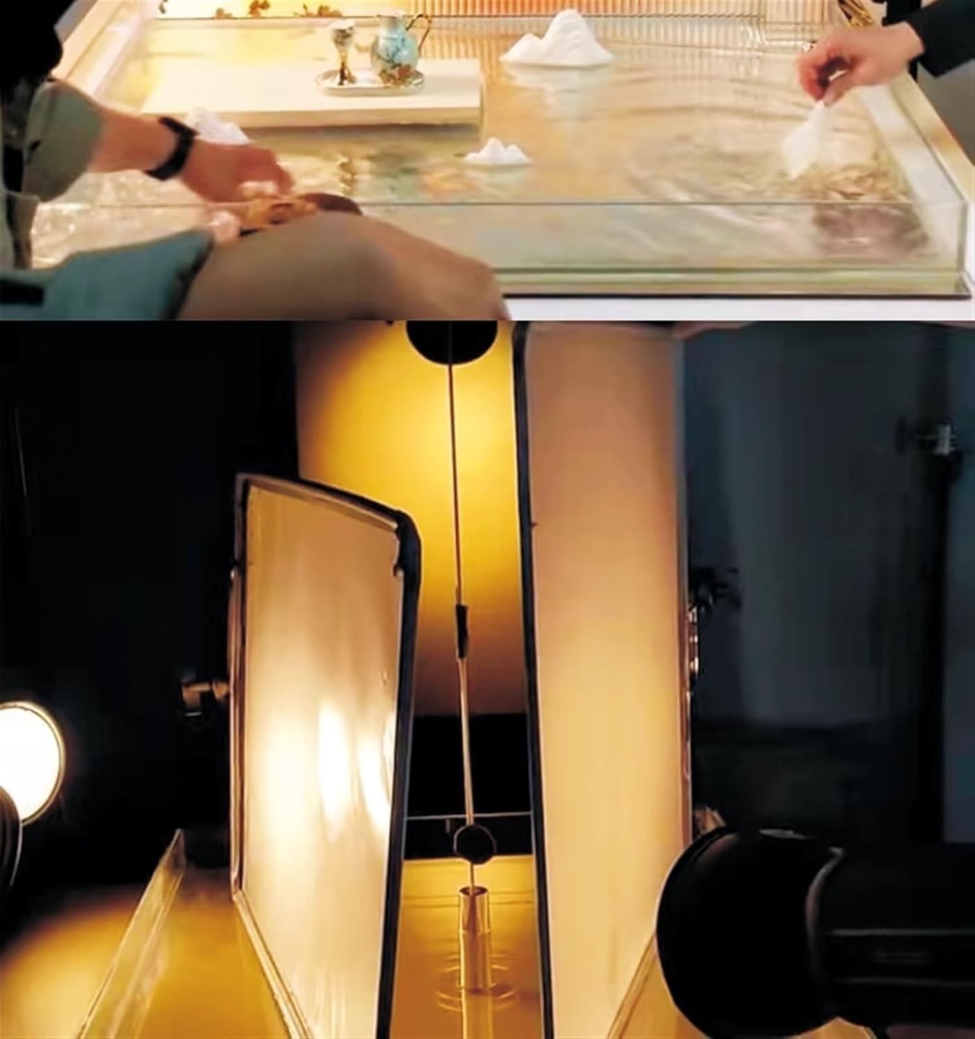 高さ2インチのアクリル製フローティング写真小道具撮影トレイ、多機能ディスプレイショーケース、透明浅水タンク、ポータブル食品化粧品収納