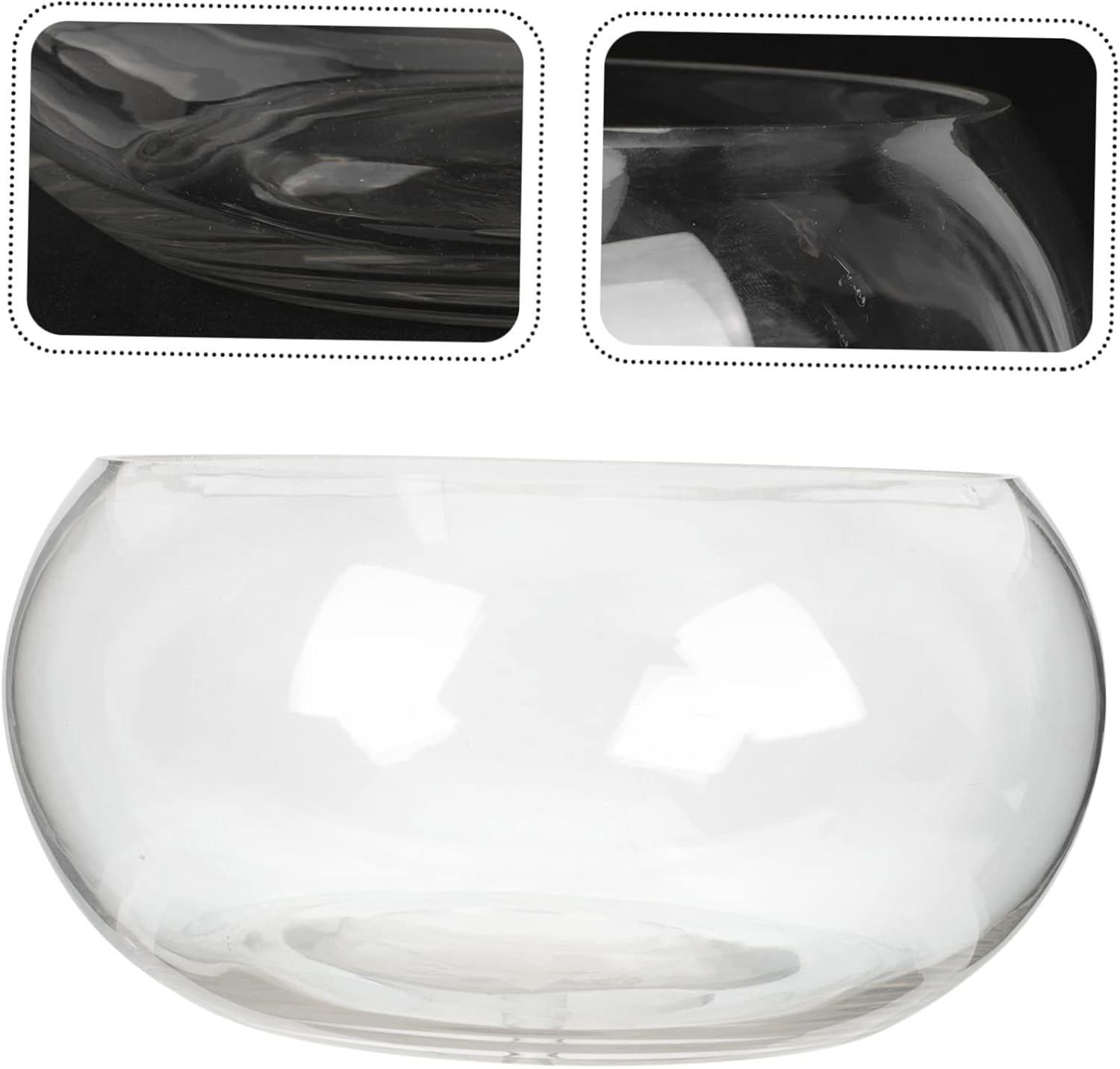 Generic Round Glass Fish Bowl for Home and Office Transparent Hydroponic Plant Planter and Multifunctional Aquarium for Goldfish Turtles Shrimp and Water Gardens Stylish Decorative Vase