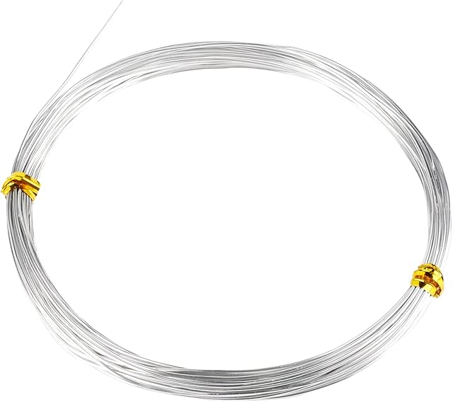 Craft Wire 1mm 10m Anodized Silver Aluminum Wire for Bead Making Art Craft DIY Embellishment Decoration Florist Supplies (Silver)