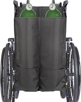 Durable Dual D & E Oxygen Tank Holder for Wheelchairs