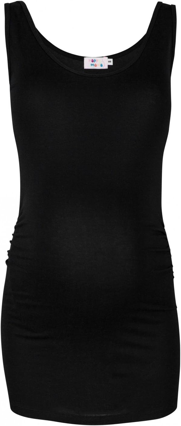 Happy Mama. Women's Maternity Vest Top Tee Tunic. Scoop Neck. Sleeveless. 792p