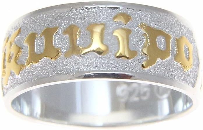 Arthur's Jewelry 925 sterling silver Hawaiian plumeria flower scroll yellow gold plated kuuipo band ring smooth edge size 3 to 14