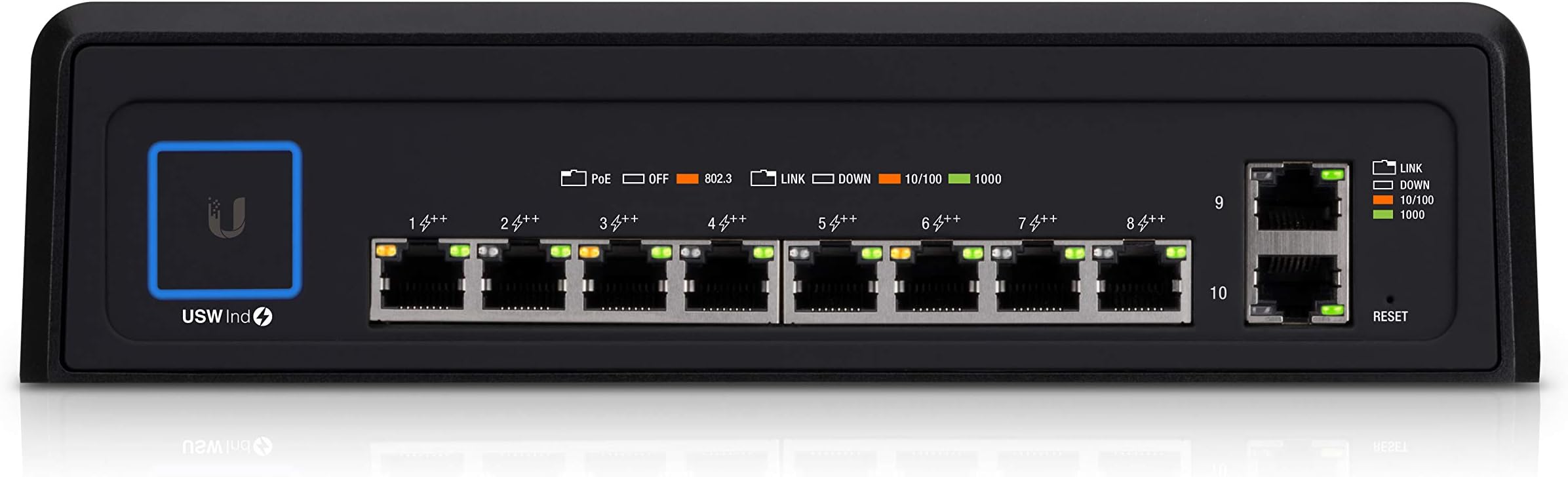 Ubiquiti Networks UniFi Industrial Switch, 10-Port Durable Switch with High-Power 802.3bt PoE++ (USW-Industrial)