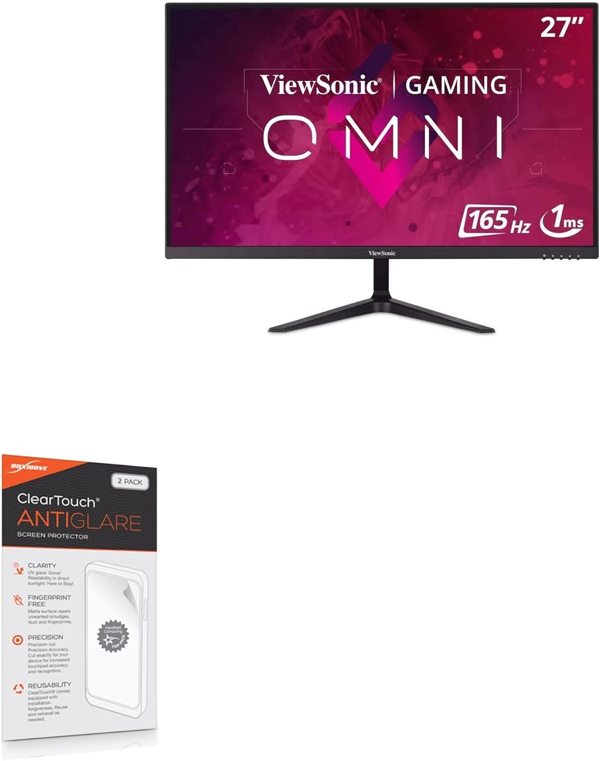 BoxWave Screen Protector Compatible with Viewsonic Omni VX2718-P-MHD (27 in) - ClearTouch Anti-Glare (2-Pack), Anti-Fingerprint Matte Film Skin