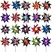 Moulins à Vent en Plastique Multicolore 50PCS Décoration de Jardin Pelouse Moulin à Vent Jouet Couleur Aléatoire