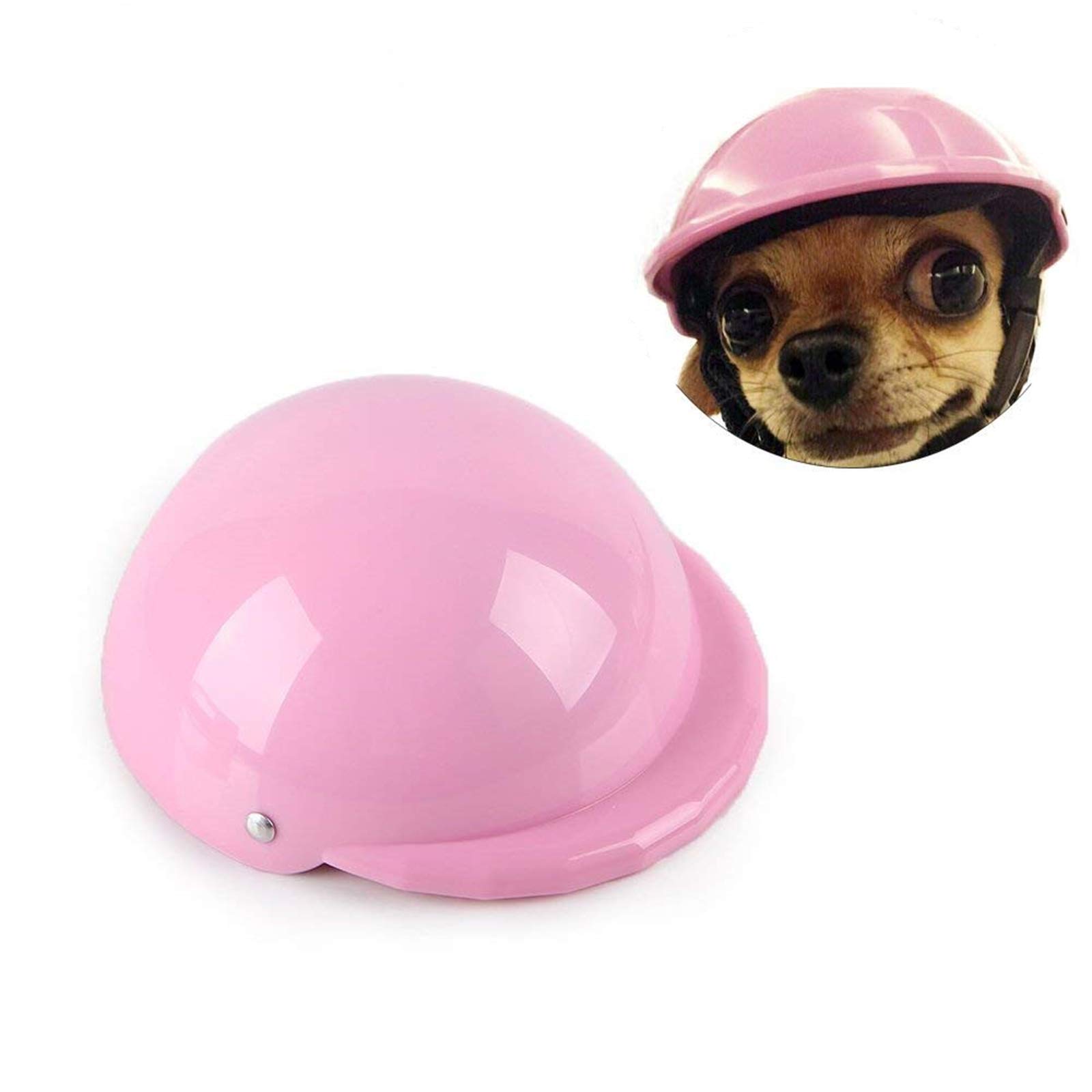 Pet Dog Helmet Ridding Cap Soft Padded Safety Hat ABS Plastic Puppy Motorcycles Cap Sun Rain Protection (M, Pink)