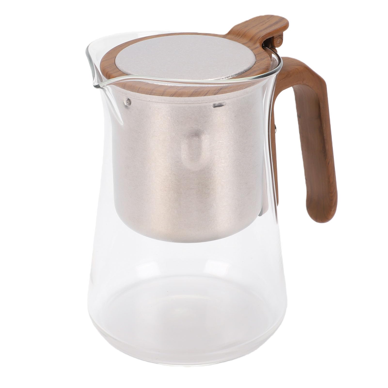 Pssopp Tetera de Vidrio con Infusor, Tetera con Tapa Abatible Magnética, 600 Ml, for té e Infusiones