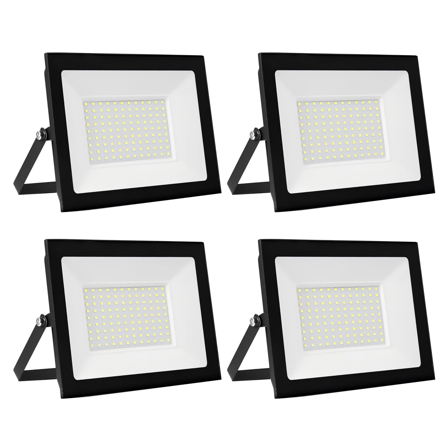 wowspeed 100W Led Floodlight Outdoor 4 Packs, IP66 Waterproof 10000lm Security Light, 220V Cold White 6500K Wall Light Work Lighting, Outside LED Lights for Garage, Garden, Backyard, Hallway