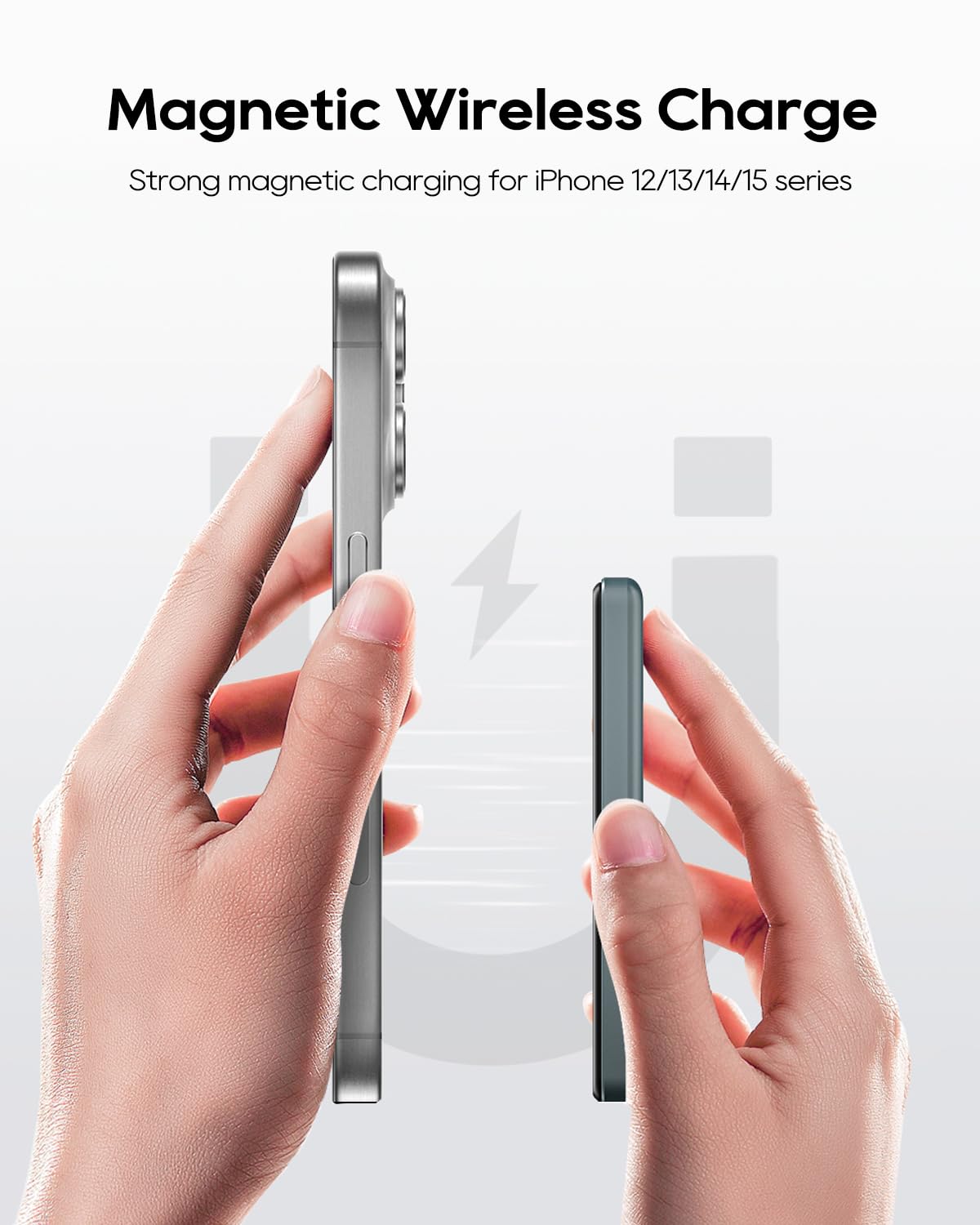 Anyzoo for Magsafe Power Bank, 10000mAh 20W Magnetico Powerbank Battery Pack Ricarica Rapida, USB C in & Out Wireless Caricatore Portatile per iPhone 15 14 13 12 Pro Max and Mag Safe Case
