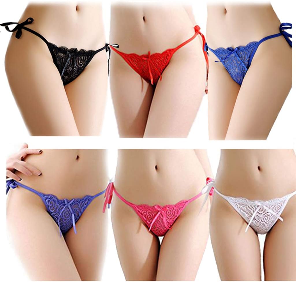 Women Tie Panties Bowknot Ribbon Adjustable Sides Underwear Adjustable G-String Thongs Underwear