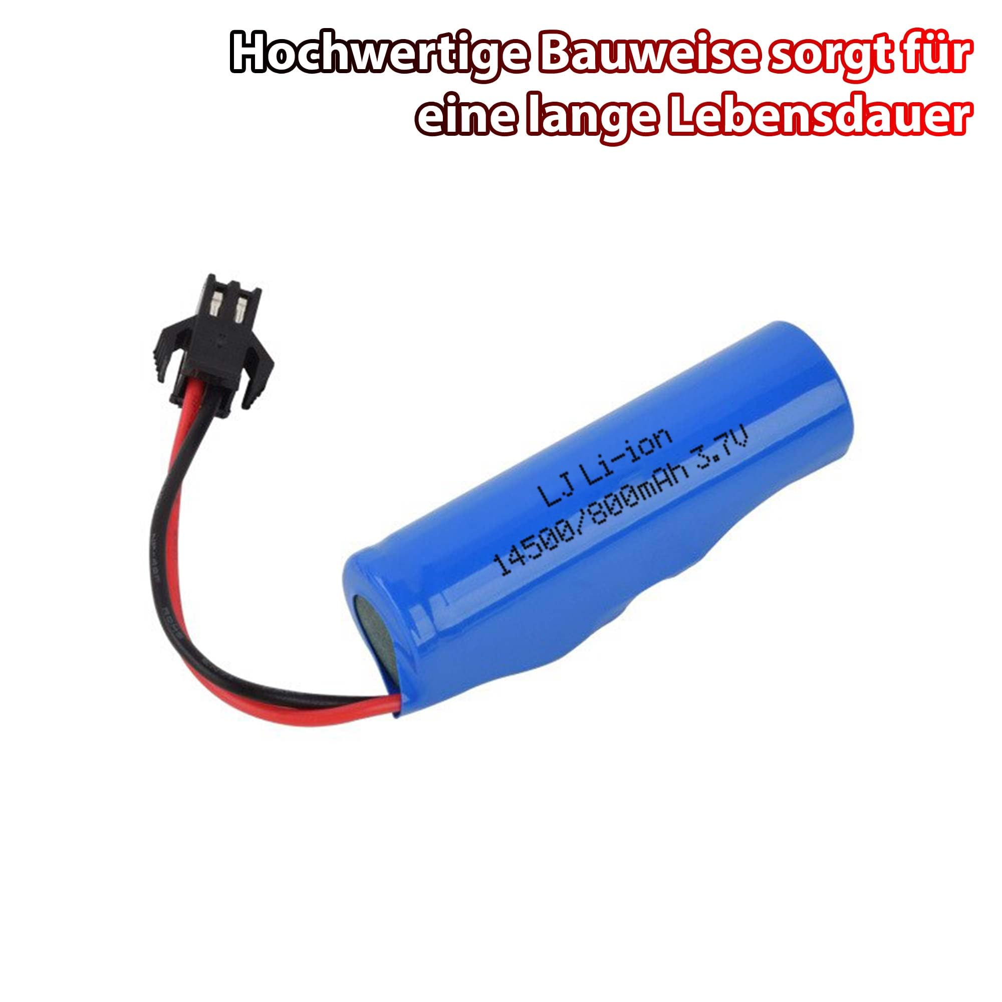 2x 3,7V 800mAh Li-Ion Akkus Mit USB-Ladekabel – SM-2P Stecker Für RC-Autos, Boote, Spielzeug (kompatibel Mit Deerc, Bezgar U.v.m.)