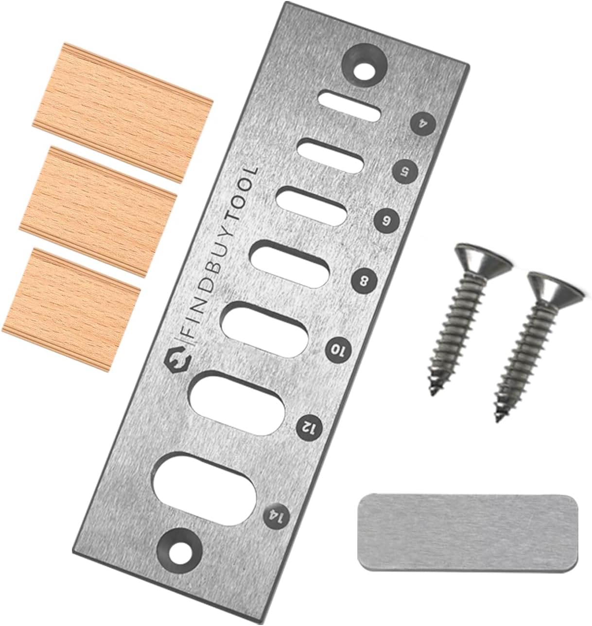 FINDBUYTOOL Domino Tenon Trimming Plate - Compatible with 4mm to 14mm Domino Joints - Precision Stainless Steel Joinery Tool - No More Sanding, Woodworking Alignment Guide for Perfect Fits