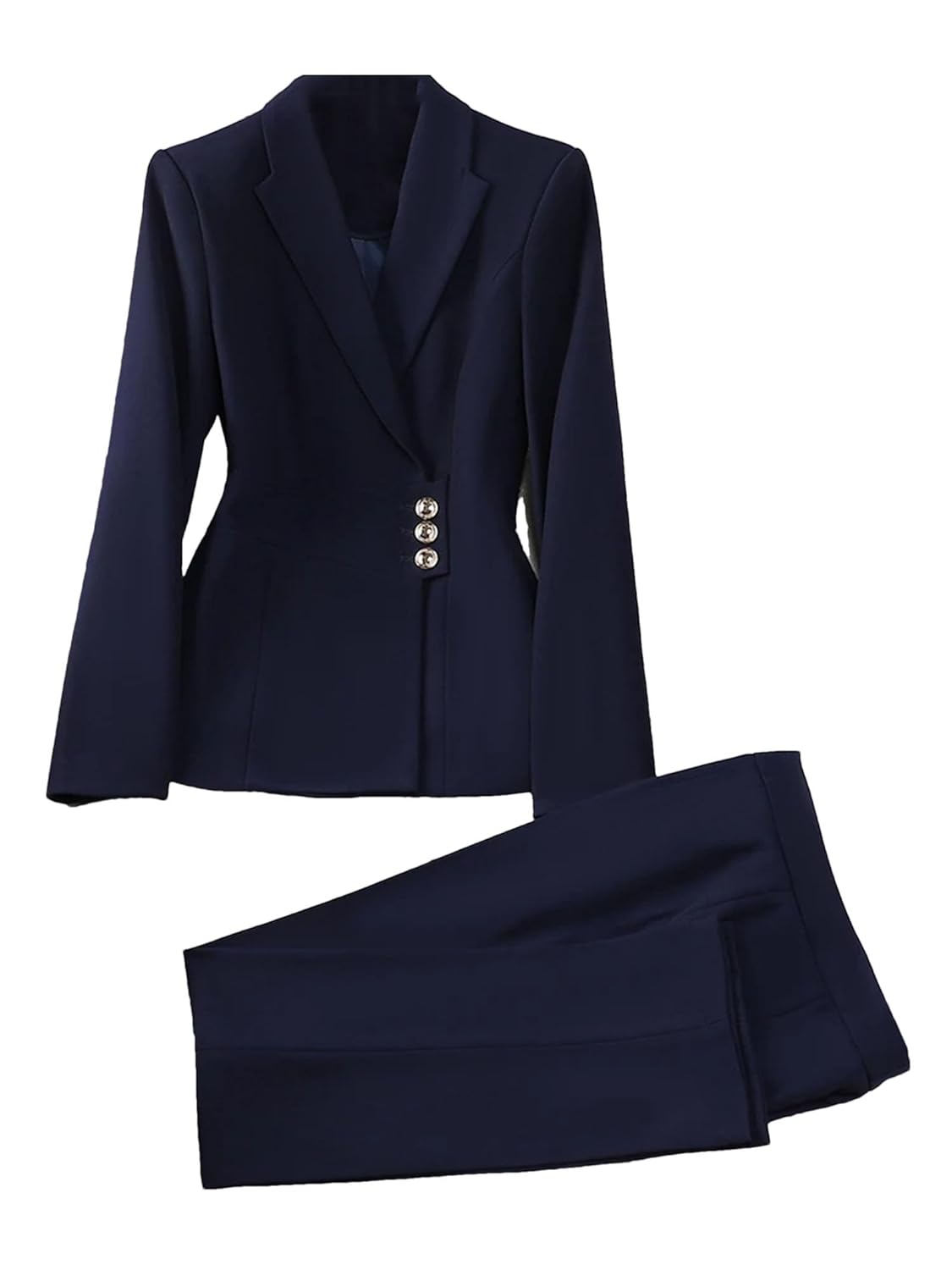 Women Office Business Work Single Breasted Pants 2 Piece Set Formal Blazer Jacket and Trouser