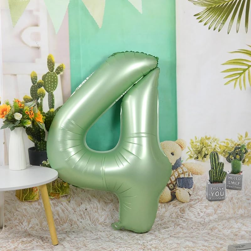 Image of 2 Balloon Numbers Birthday Decorations, 40In Sage-Green Balloons for Party | Eye-catching Appearance, Perfect Decorative Centerpieces, Convenient Self-sealing Structure, Widely for Various Occasions