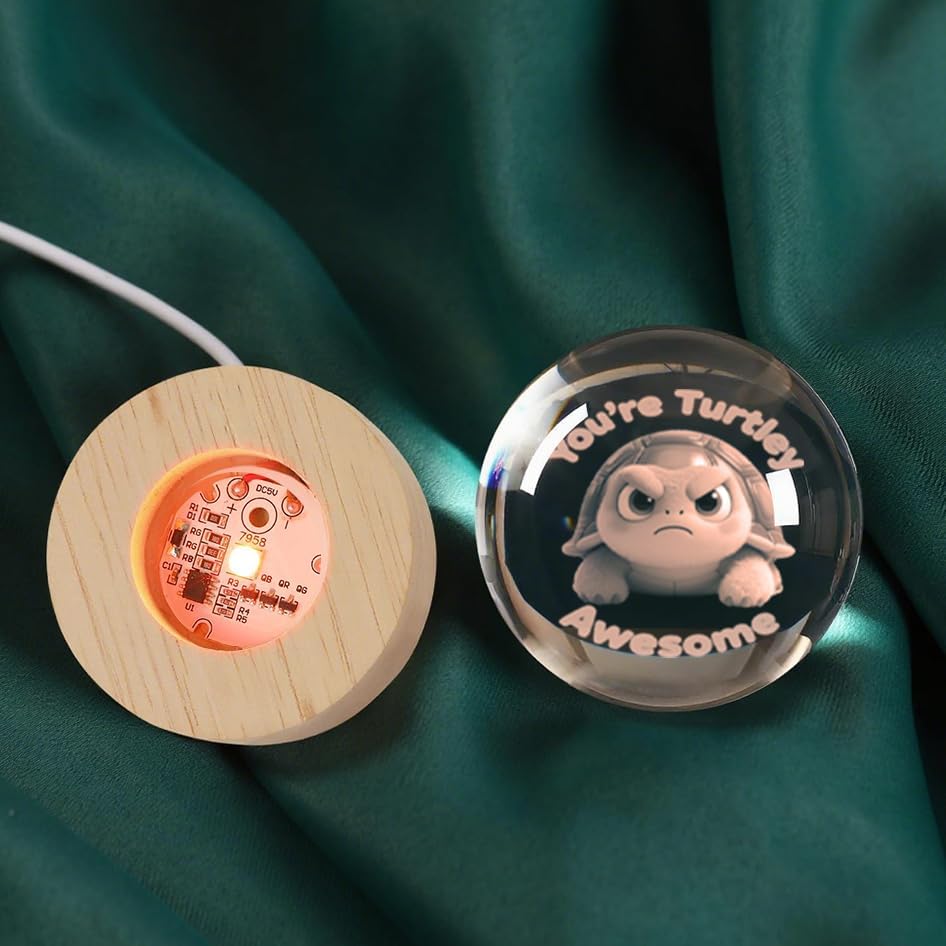 Miniatura 5 de Bonita bola de cristal decorativa de tortuga enojada, regalos de apoyo emocional para niños, animales positivos para mujeres, regalo de