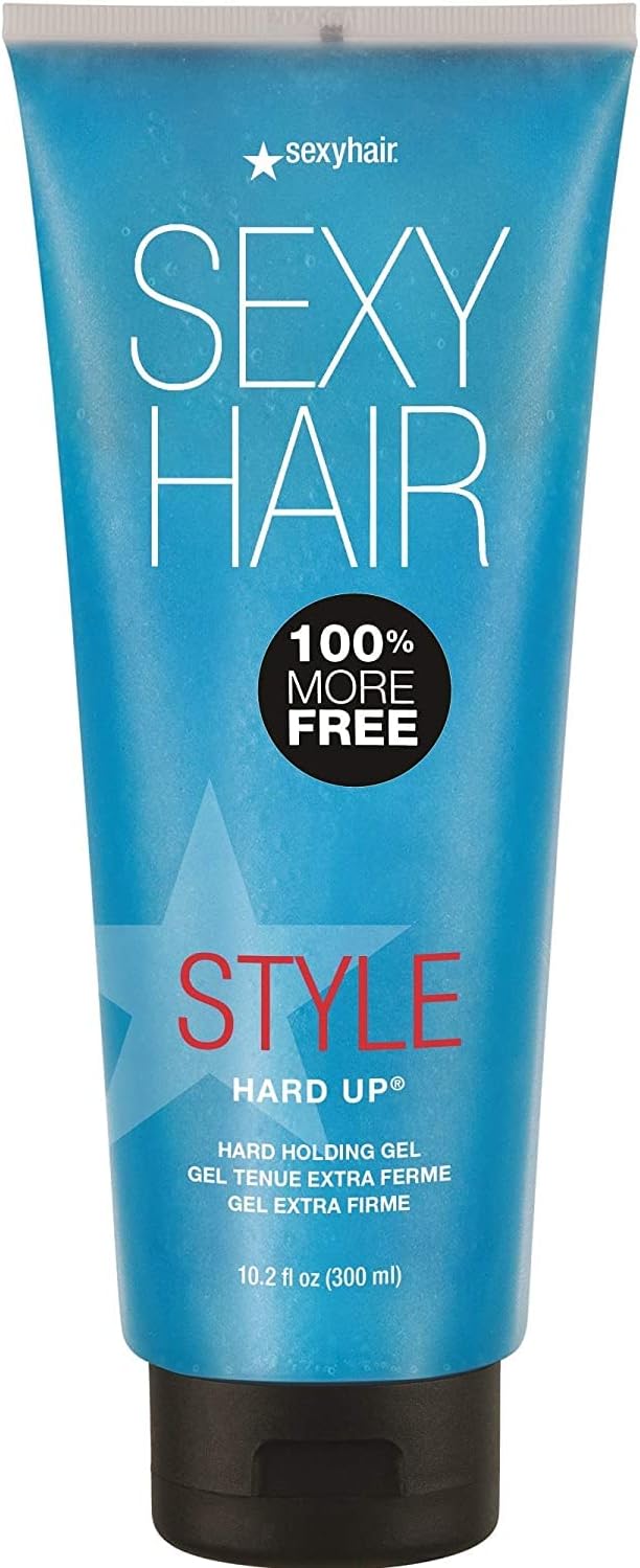 SexyHair Style Hard Up Hard Holding Gel, 10.2 Oz | Extreme Hold | Non-Flaking Formula | All Hair Types