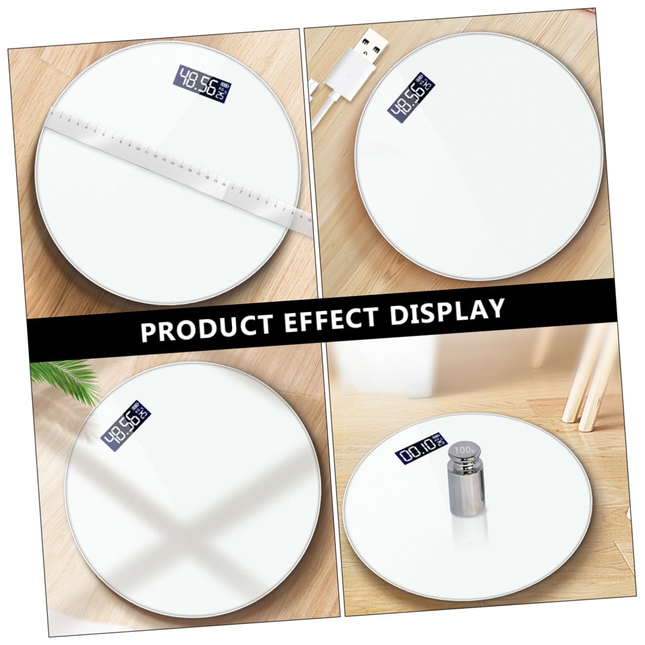 Báscula de Peso Corporal Digital con Control Táctil de Gestión de Fitness para Hogar Carga USB Diseño Compacto y Duradero Pantalla LCD Precisa y