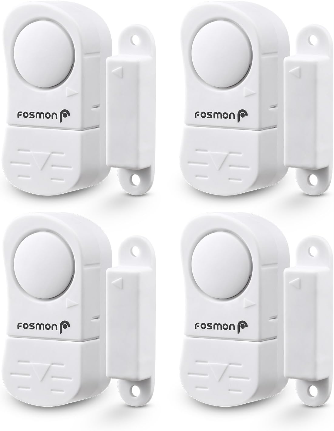 Fosmon Wireless Entry (4 Pack), Alert Alarm Safety System (2 Function 90db Chime) Burglar Security Sensor for Door, Window, Home, Business, Garage