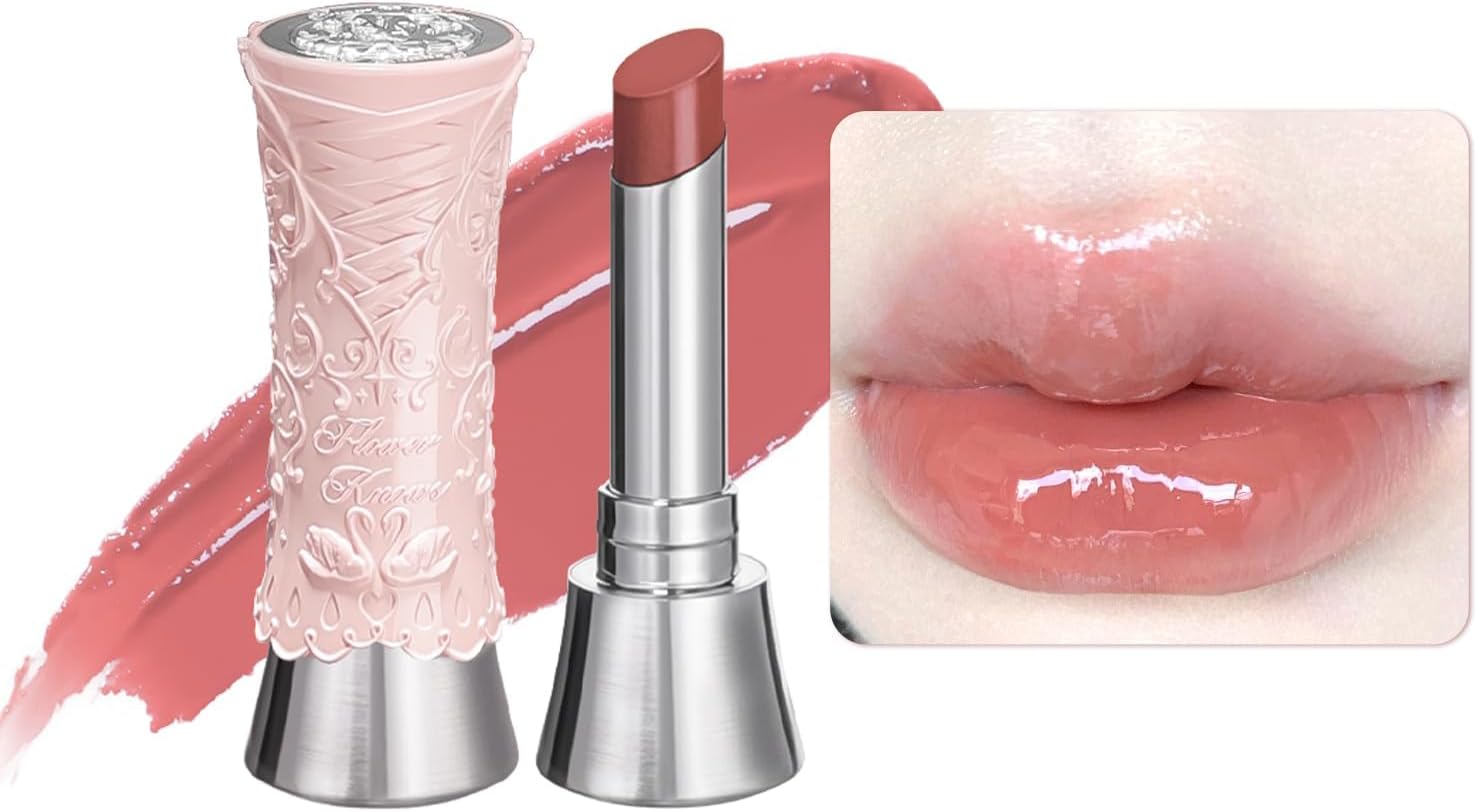 Flower Knows Swan Ballet Shine Solid Lip Gloss Stick-Moisturizing Tinted Lip Balm-Hydrating Lip Gloss in Balm-Long Lasting Lip Makeup for Girls&Women,Vegan & Cruelty-Free(B02 Mary Jane)