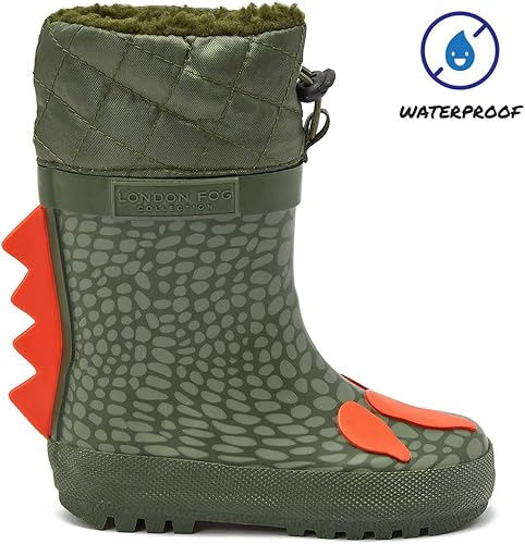 Miniatura 2 de London Fog Toby Botas de lluvia y nieve para niños pequeños, botas de nieve de invierno impermeables aisladas para niños pequeños, tallas de niños