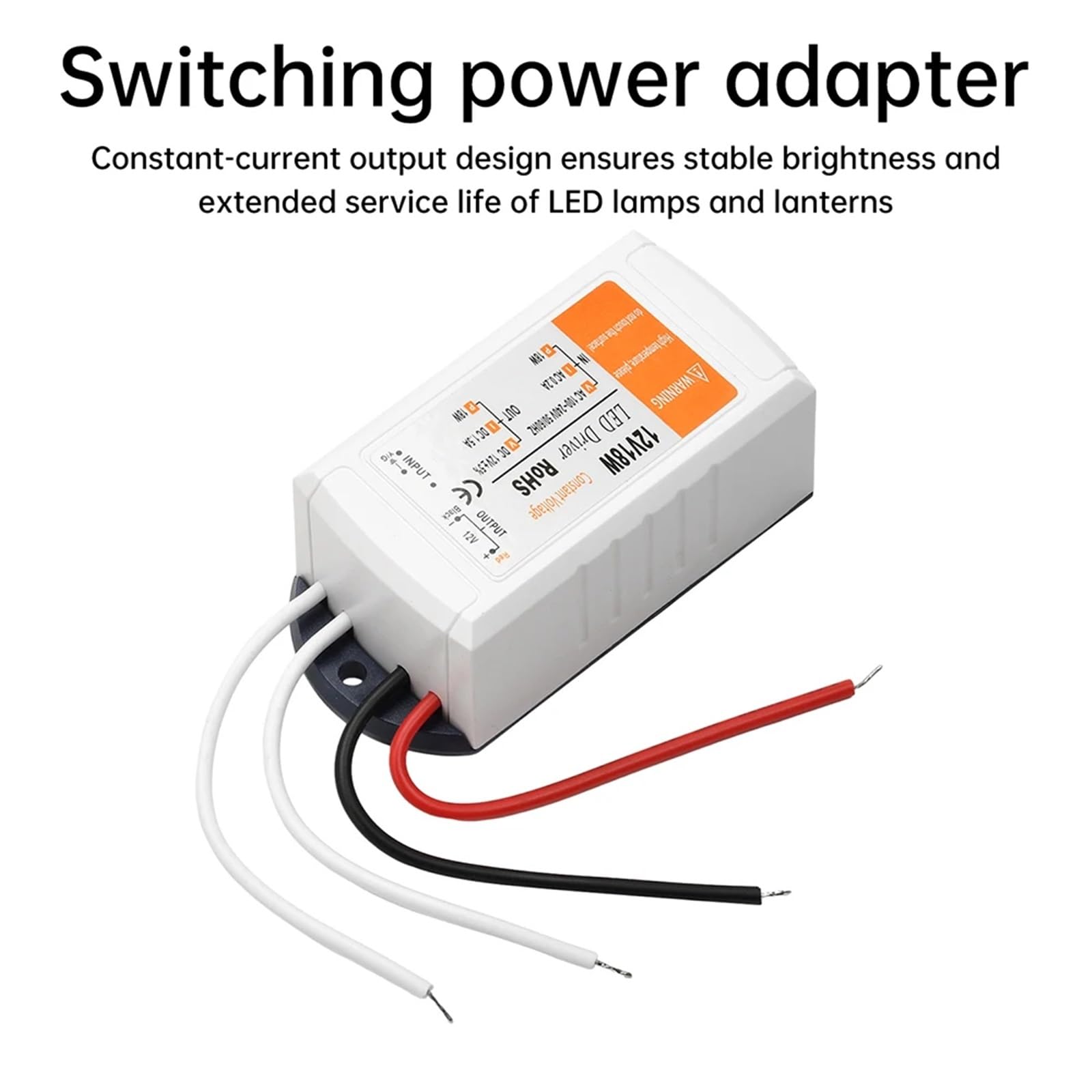 Zasilacz do sterownika LED, przełącznik, DC 12 V, 18 W, 28 W, 48 W, transformator do oświetlenia taśm LED, AC 90-240 V (18 W)