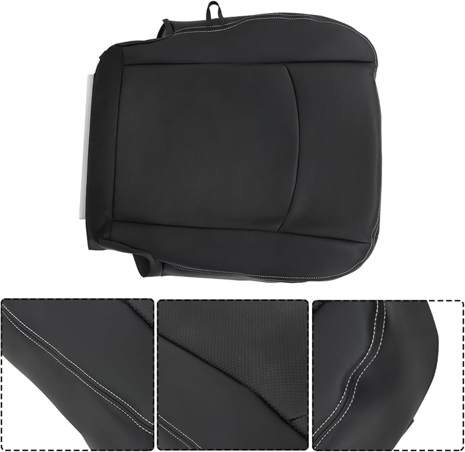 labwork Front Passenger Side Bottom Black Artificial Leather Seat Cover Replacement for R-am 1500 2500 3500 Truck 2013-2018