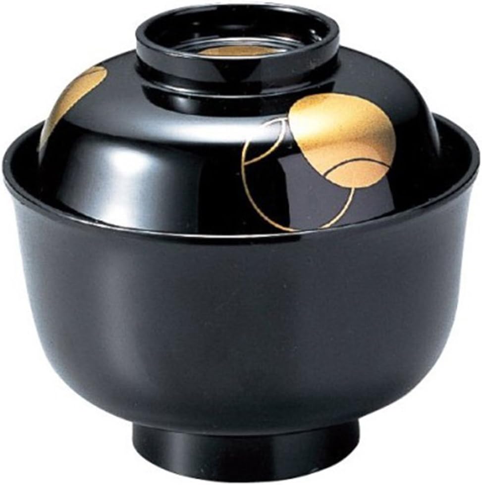 5-222-6 Soup Bowl, Black, φ4.3 x H4.0 inches (11.1 x 10.2 cm), Heat Resistant ABS
