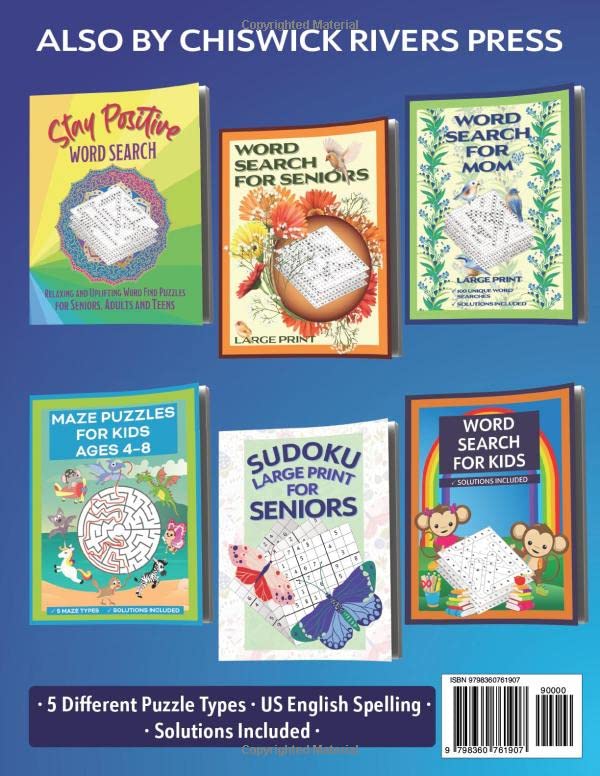 Miniatura 2 de Mixed Puzzles Book for Adults Challenging Sudoku, Word Search, Maze, Word Scramble and Kakuro Puzzles