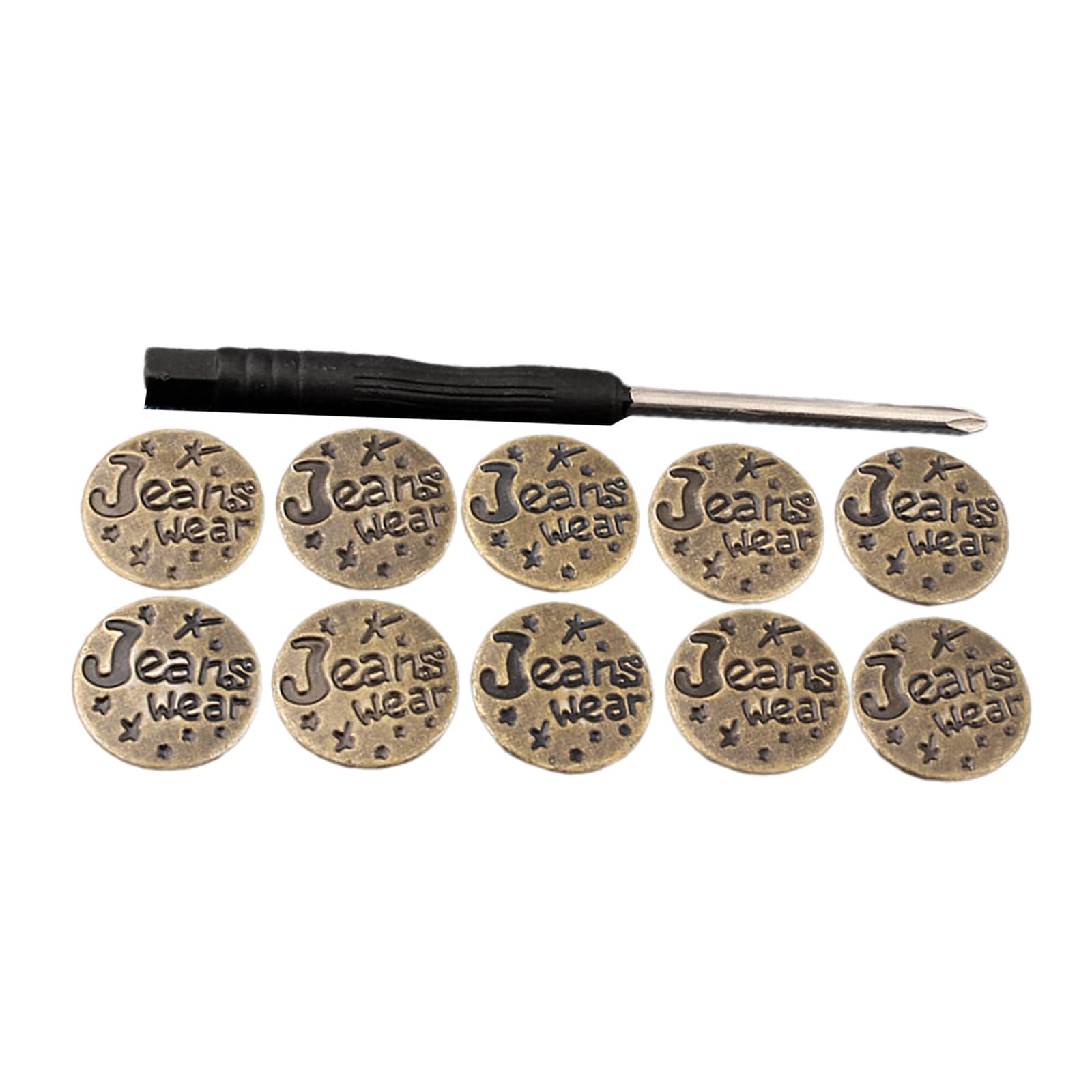 PURPLELILY 10 Pcs Jeans Buttons Metal 17mm Waistband Button Trousers Replacement Buttons Without Sewing for Jeans Pants