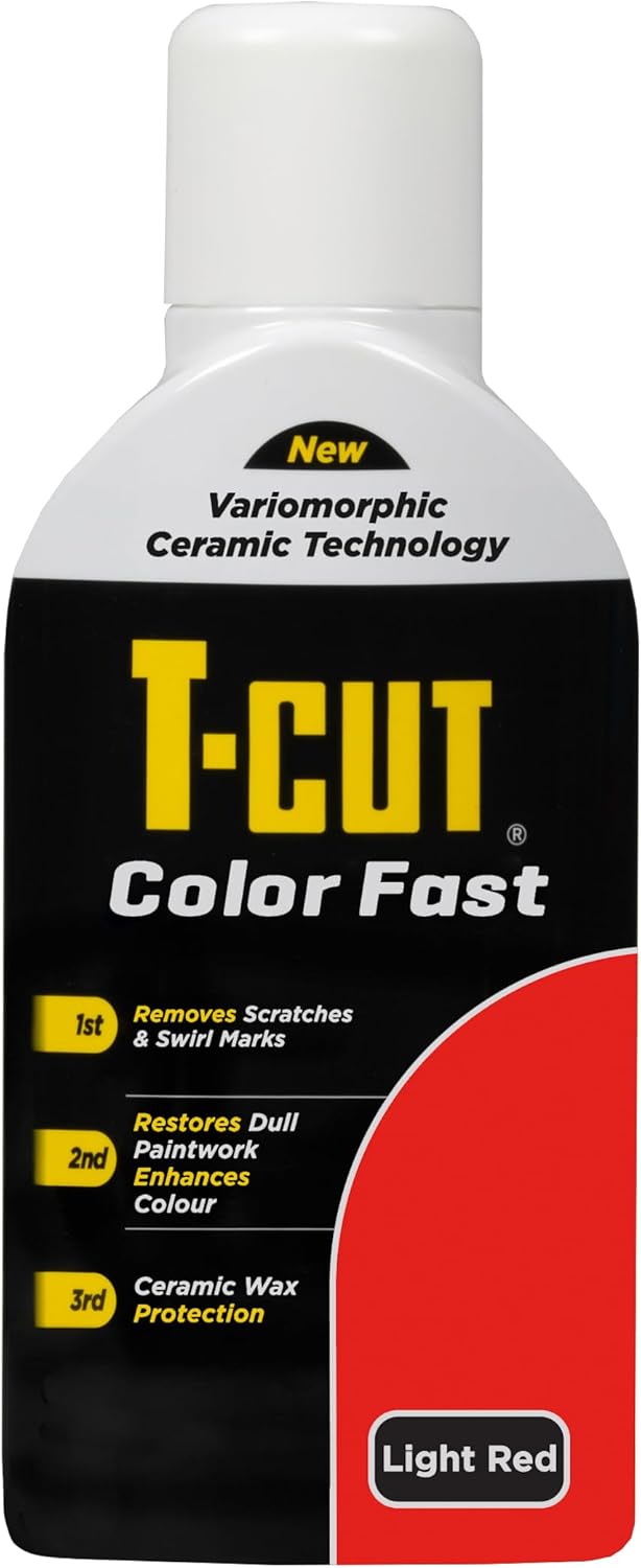 T-Cut Light Red Scratch Remover Color Fast Paintwork Restorer Car Polish, 13 Colors Available, 17 Fl Oz