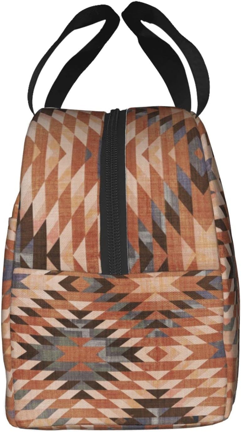 Southwestern Vintage Arizona Tribal Distressed Rug Reusable Insulated Lunch Bag For Women Men Waterproof Tote Lunch Box Thermal Cooler Lunch Tote Bag For Work Office Travel Picnic - Image 7