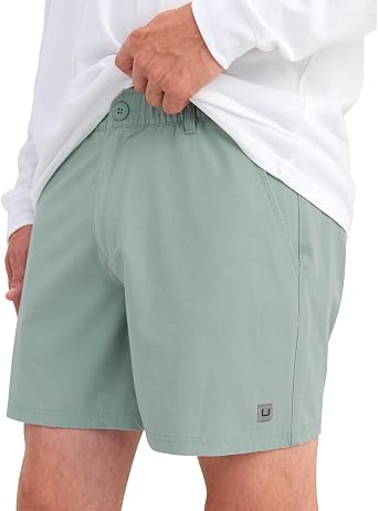 HUK Mens Next Level Camp Shorts 6" Performance Fishing Shorts, Lightweight, Quick-Dry, Elastic Waistband