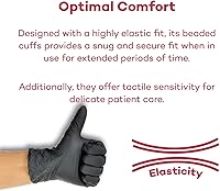 Vista 6 de Dealmed Black Nitrile Exam Gloves – Disposable Multi-Purpose Use Medical Gloves Use for First Aid and Medical Facilities