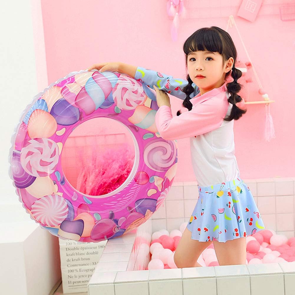 ZaH Swim Rings for Kids Adults Pool Swimming Ring Inflatable Float Raft Water Swim Tube Summer Beach Party Decoration (35 inch, Pink Lollipop) : Toys & Games