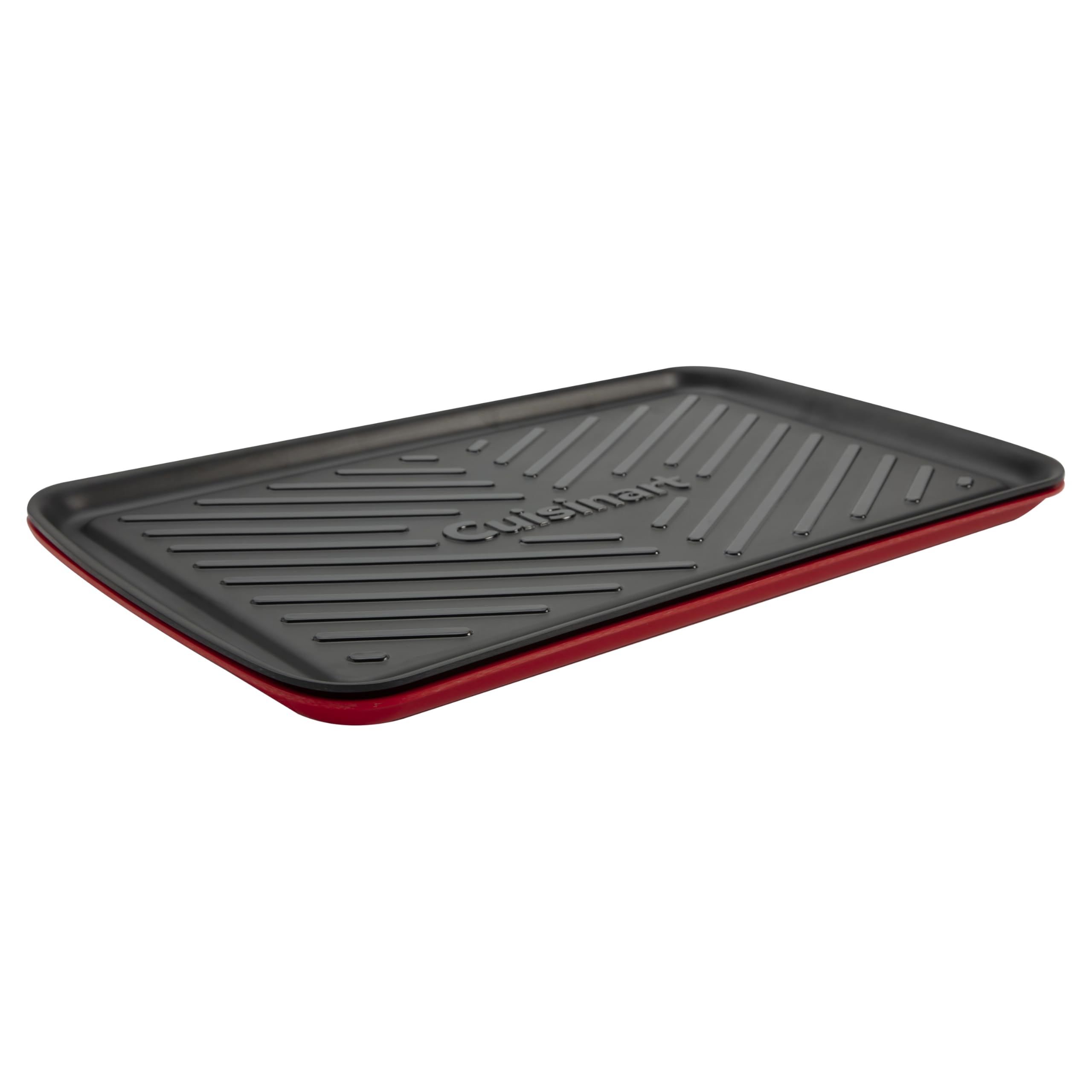 Cuisinart Grilling Prep & Serve Trays, 17x10.5 inch BBQ Tray Safe for Food Handling, 2 Dishwasher Safe Nesting Trays Black & Red, Perfect Grilling Accessories for Cooked & Raw Meat, Fits 6 Burgers - 4