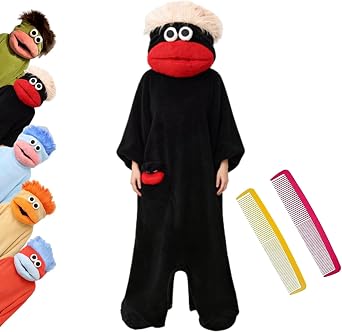 Funny Silly Onesie Funny Monster Onesie Hooded Fleece Onesie Pajamas Cozy Ultra-Soft Plush One-Piece Loungewear