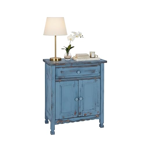 Alaterre Furniture Country Cottage Accent Cabinet with Drawer, Adjustable Shelf