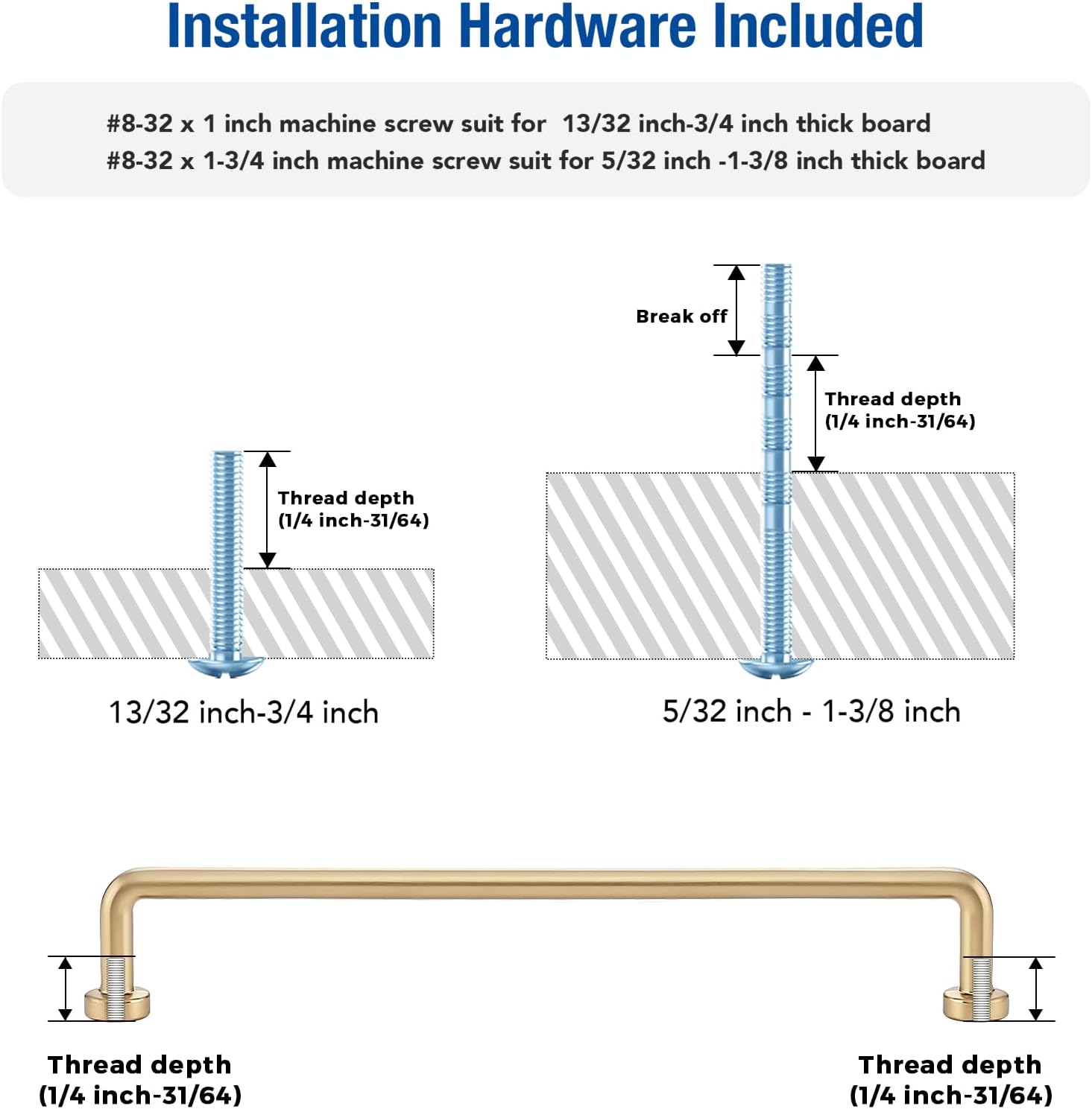 JOY DECOR Cabinet Pulls – 7-1/2 Inch Hole Center, Champagne Bronze, 10 Pack, Zinc Alloy Cabinet Handles for Drawers & Cupboard – Vintage Style Hardware for Kitchen, Bathroom, Dresser