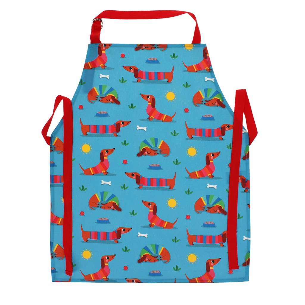 Rex London Multicolour Wipeable Cotton Children's Apron - Sunny Sausage Dog