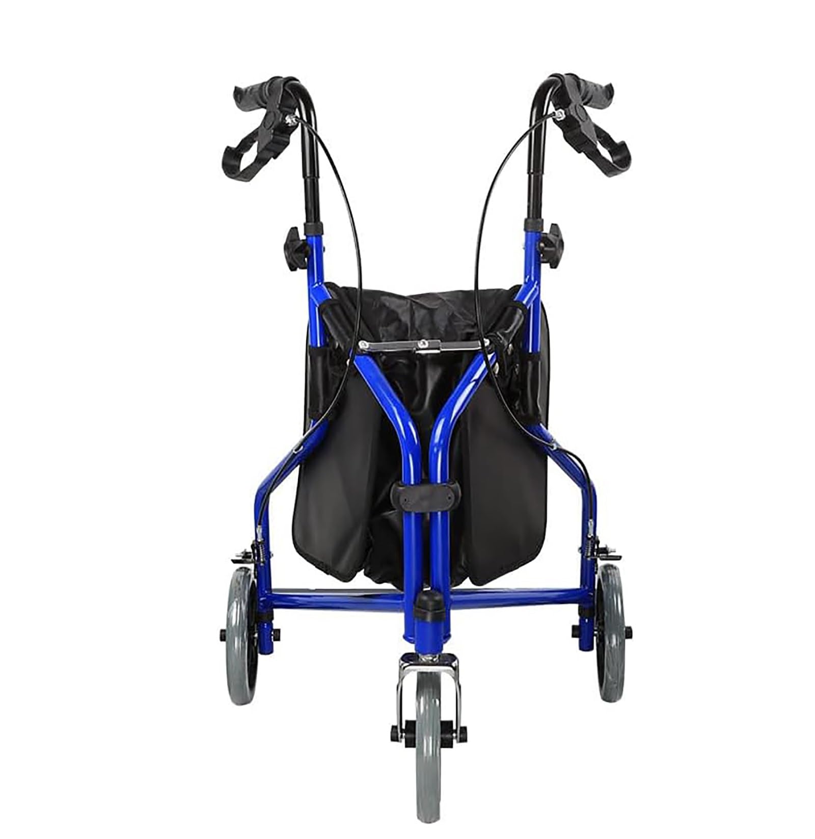 Foldable 3-Wheel Tri Mobility Walker, Wheeled Mobility Walker with Seat & Bag, Folding Rollator Walker, Comfortable Mobility Aid for Elderly and Handicapped Users