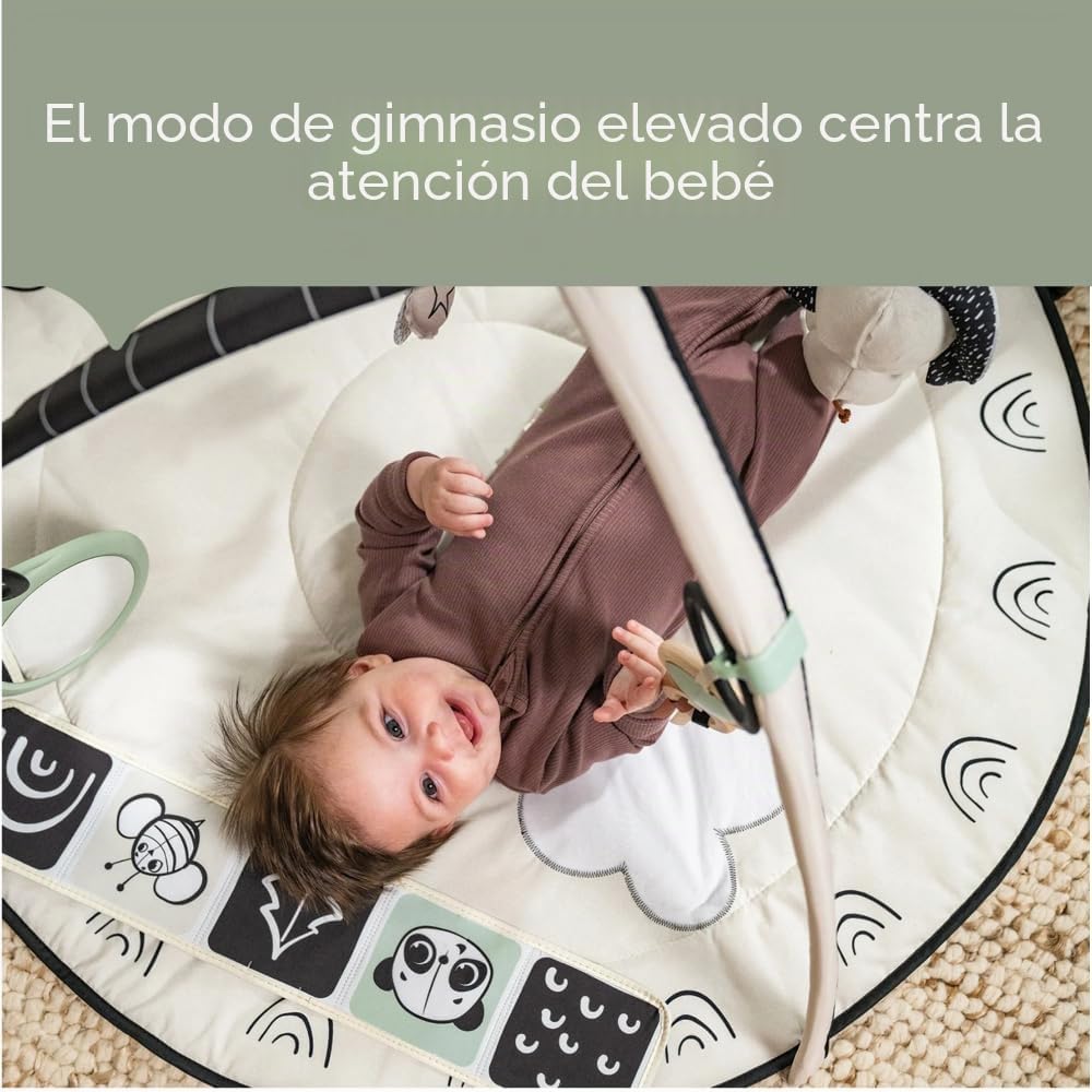 Tiny Love Classic Gymini, Alfombra de juegos musical 2 en 1 para bebés, desde 0 meses, gimnasio para bebés, 20 actividades, juguete musical interactivo, arcos ajustables, Black & White Décor