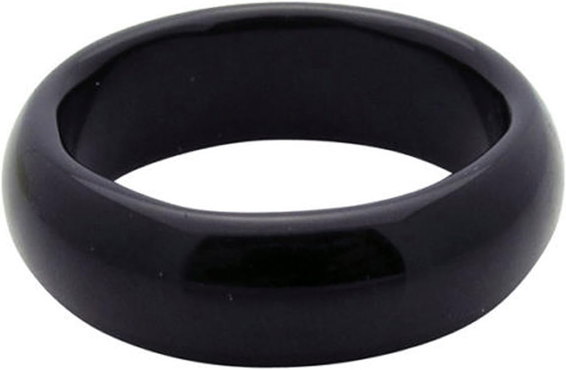 Natural Black Onyx Gemstone Plain Band Ring
