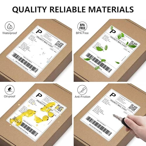 Sanbott Address Labels, 4" X 6" Direct Thermal Shipping Labels (Pack Of 500) - Commercial Grade - Thermal Labels Compatible With Jadens, Idprt Sp410,Polono,Asprink,Munbyn (Fan-Fold/500) #TOP6